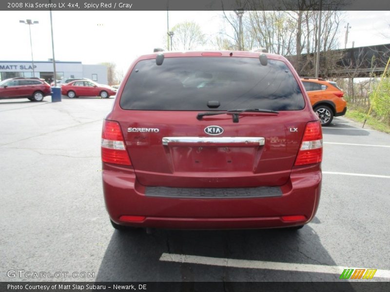 Spicy Red / Gray 2008 Kia Sorento LX 4x4