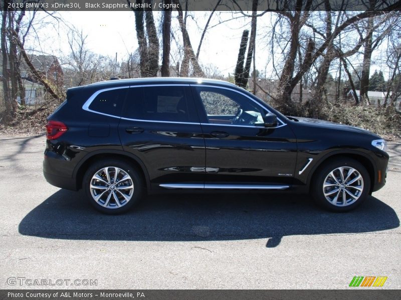 Black Sapphire Metallic / Cognac 2018 BMW X3 xDrive30i