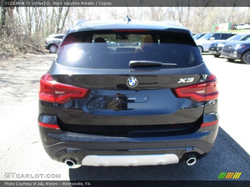 Black Sapphire Metallic / Cognac 2018 BMW X3 xDrive30i