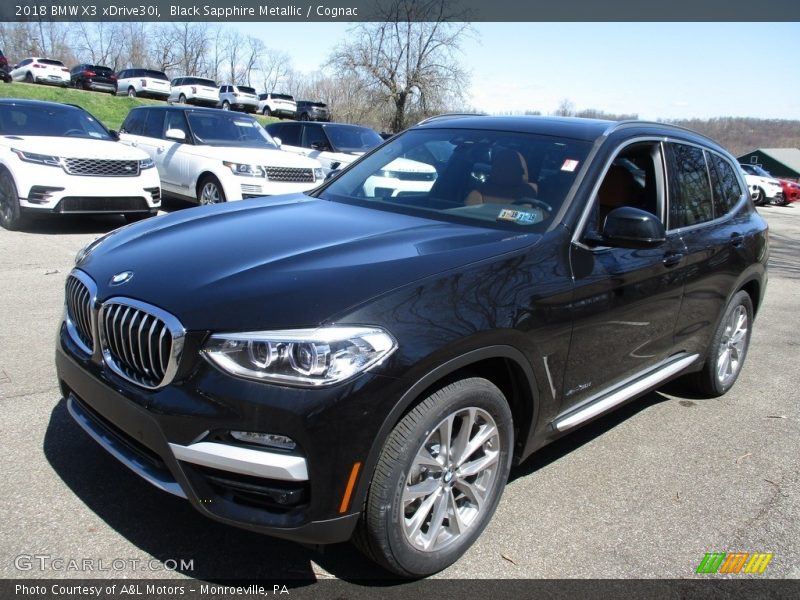Black Sapphire Metallic / Cognac 2018 BMW X3 xDrive30i