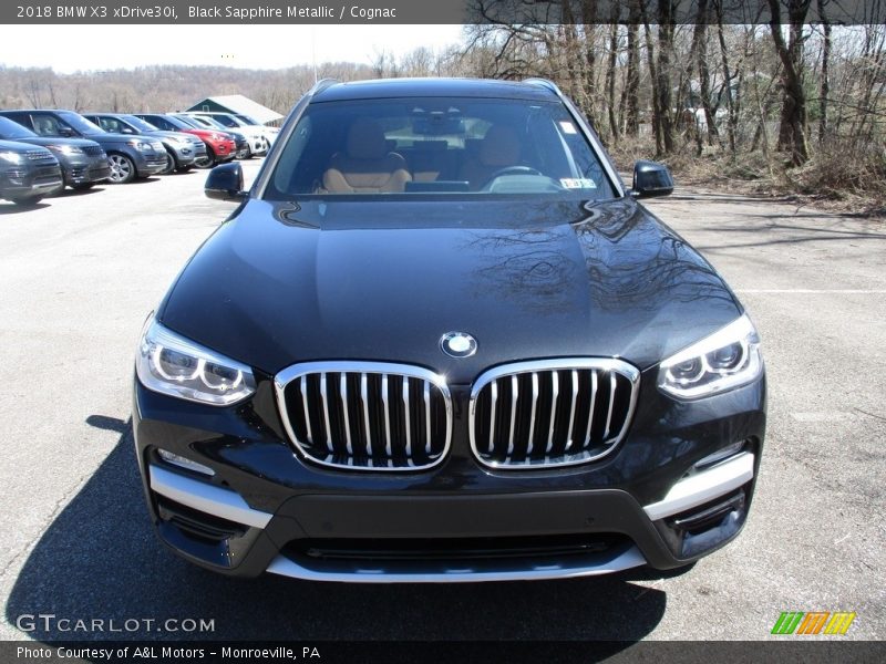 Black Sapphire Metallic / Cognac 2018 BMW X3 xDrive30i