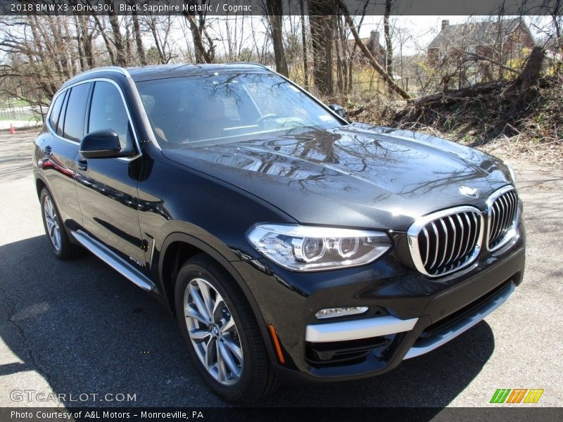 Black Sapphire Metallic / Cognac 2018 BMW X3 xDrive30i