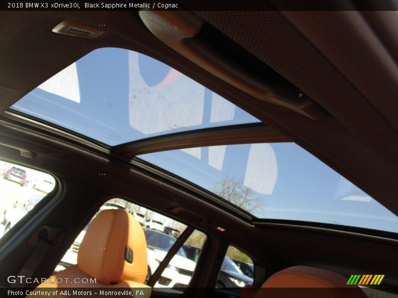 Black Sapphire Metallic / Cognac 2018 BMW X3 xDrive30i