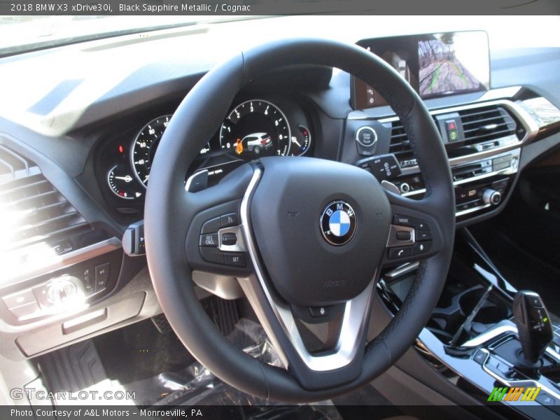 Black Sapphire Metallic / Cognac 2018 BMW X3 xDrive30i