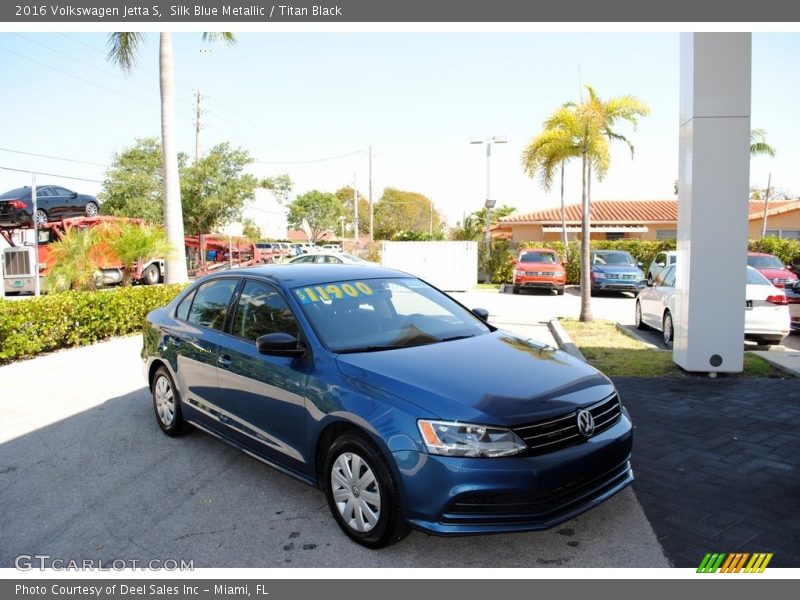 Silk Blue Metallic / Titan Black 2016 Volkswagen Jetta S