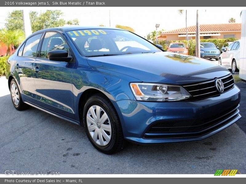 Silk Blue Metallic / Titan Black 2016 Volkswagen Jetta S
