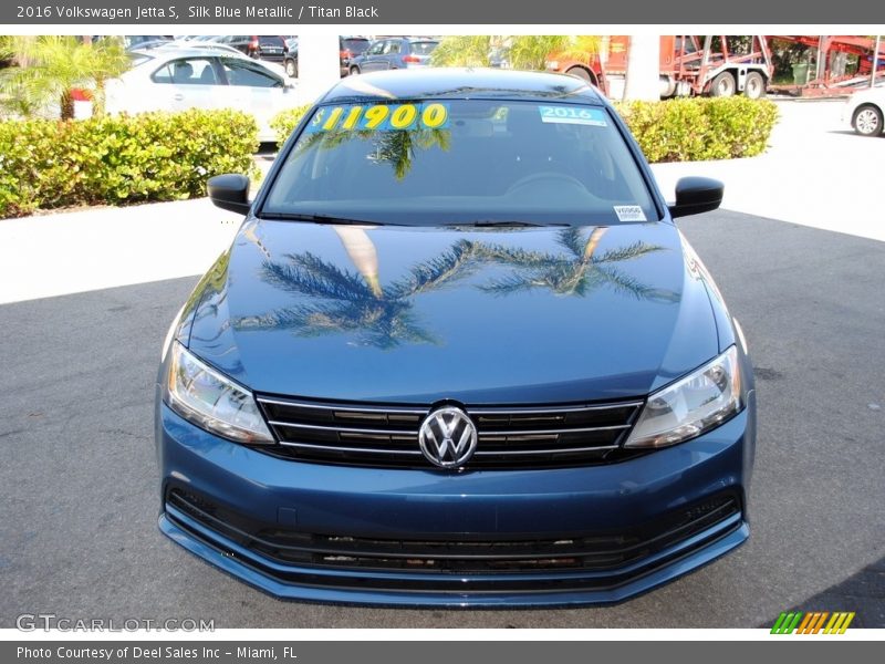 Silk Blue Metallic / Titan Black 2016 Volkswagen Jetta S