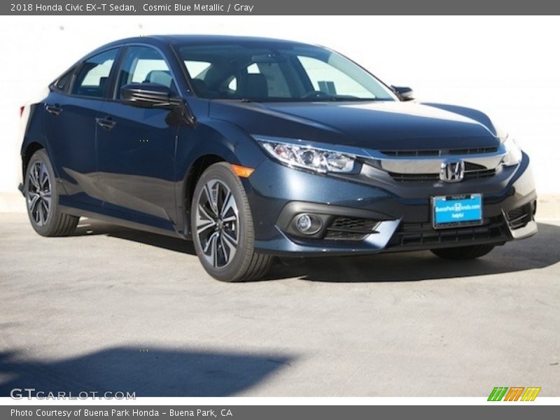 Cosmic Blue Metallic / Gray 2018 Honda Civic EX-T Sedan