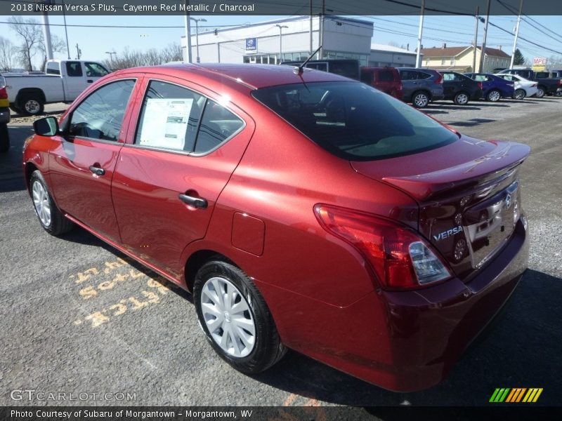 Cayenne Red Metallic / Charcoal 2018 Nissan Versa S Plus