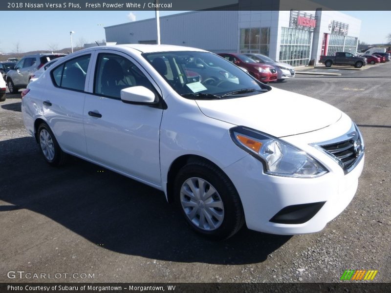 Fresh Powder White / Charcoal 2018 Nissan Versa S Plus
