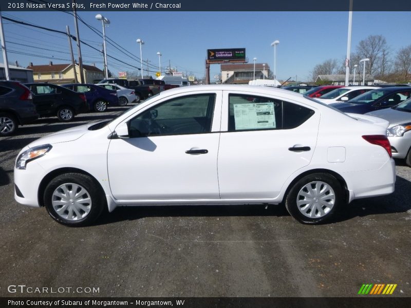 Fresh Powder White / Charcoal 2018 Nissan Versa S Plus