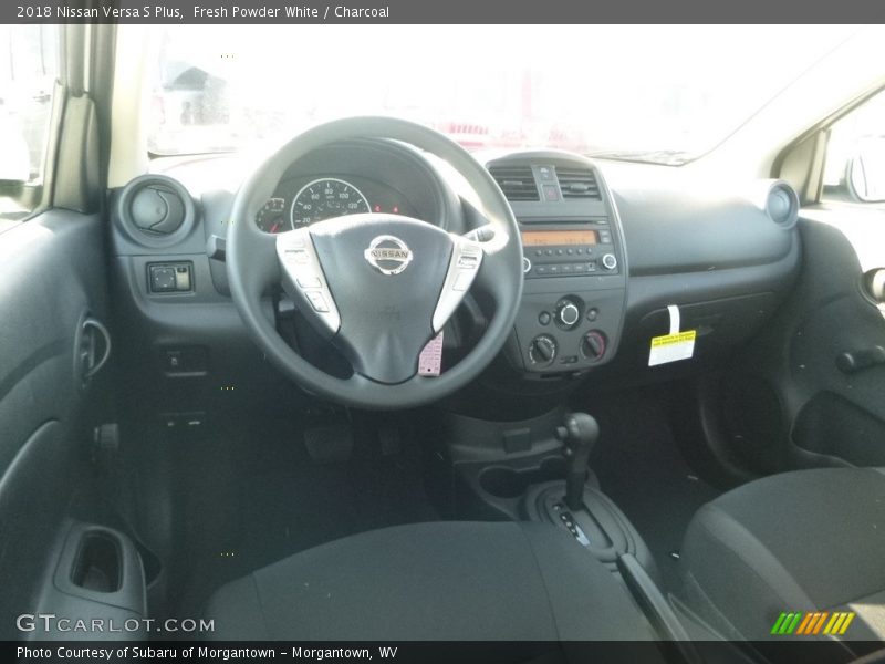 Fresh Powder White / Charcoal 2018 Nissan Versa S Plus