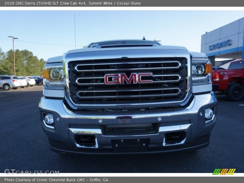 Summit White / Cocoa/­Dune 2018 GMC Sierra 2500HD SLT Crew Cab 4x4