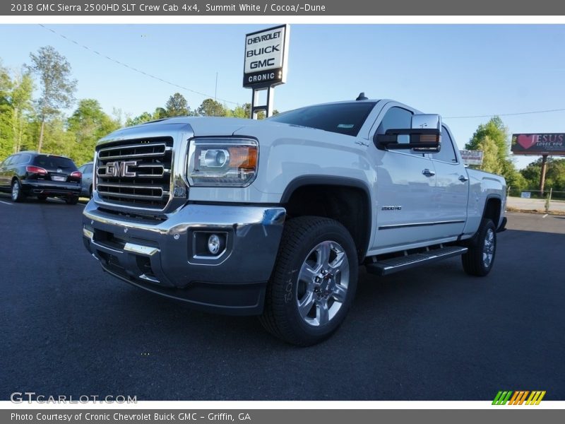Summit White / Cocoa/­Dune 2018 GMC Sierra 2500HD SLT Crew Cab 4x4