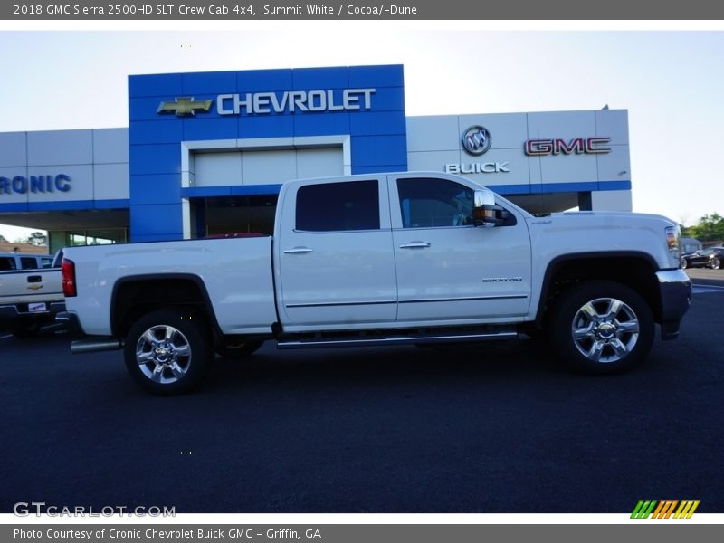 Summit White / Cocoa/­Dune 2018 GMC Sierra 2500HD SLT Crew Cab 4x4