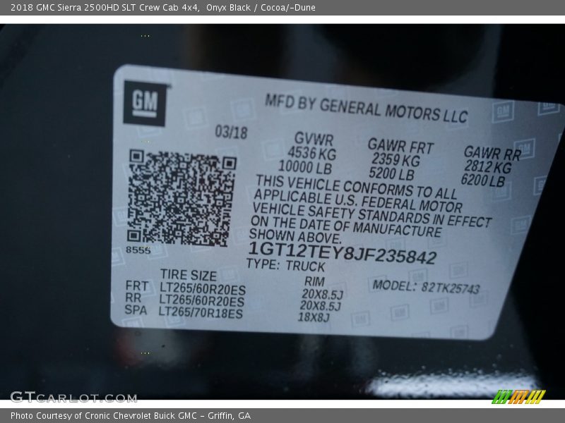 Onyx Black / Cocoa/­Dune 2018 GMC Sierra 2500HD SLT Crew Cab 4x4