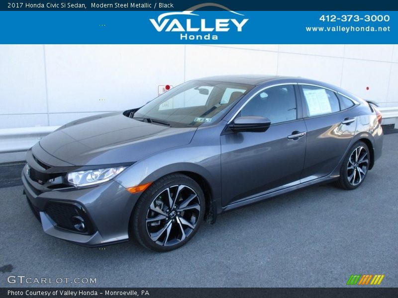 Modern Steel Metallic / Black 2017 Honda Civic Si Sedan