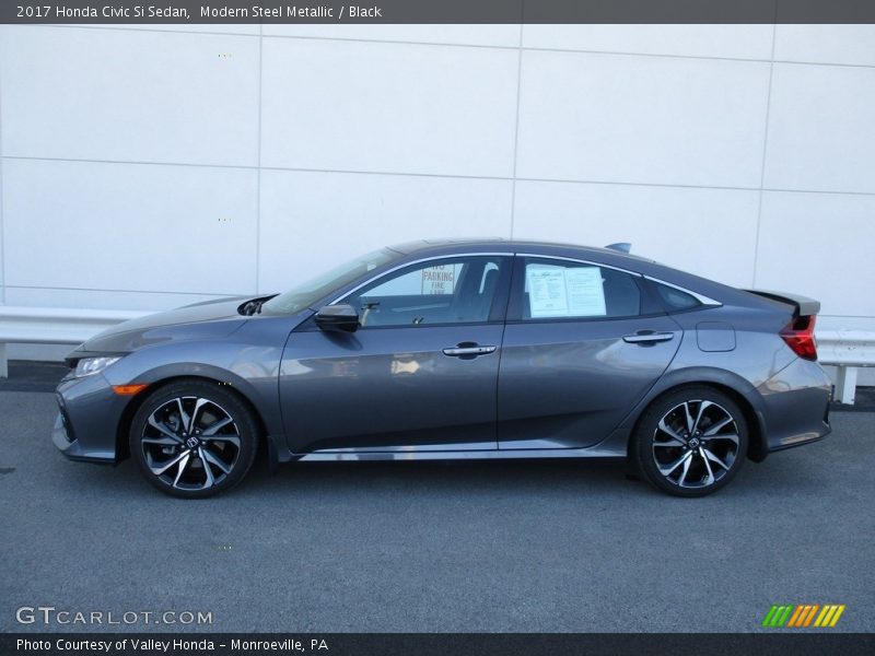 Modern Steel Metallic / Black 2017 Honda Civic Si Sedan