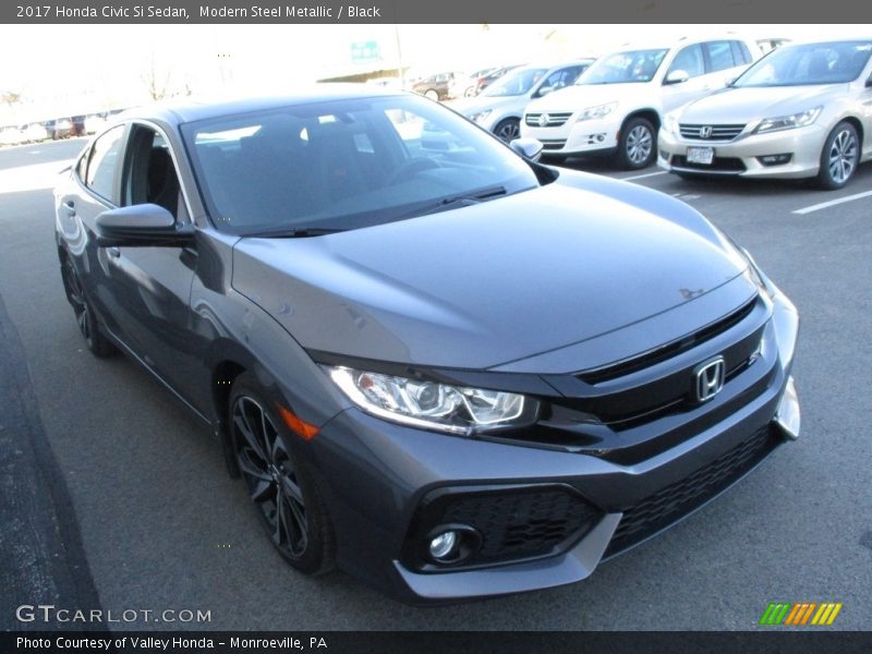 Modern Steel Metallic / Black 2017 Honda Civic Si Sedan