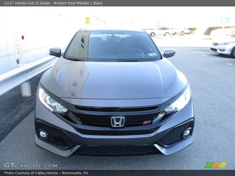 Modern Steel Metallic / Black 2017 Honda Civic Si Sedan