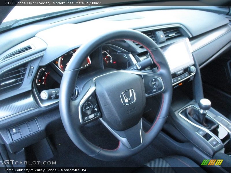 Modern Steel Metallic / Black 2017 Honda Civic Si Sedan