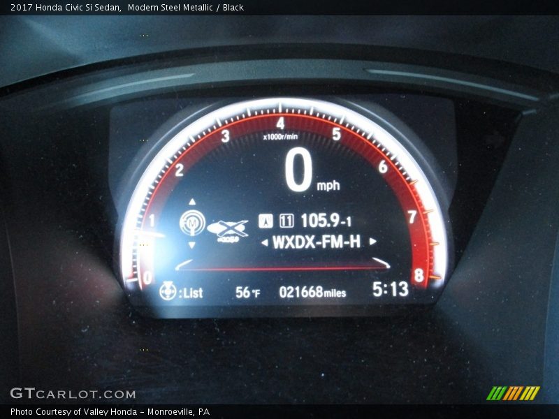 Modern Steel Metallic / Black 2017 Honda Civic Si Sedan