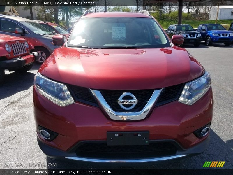 Cayenne Red / Charcoal 2016 Nissan Rogue SL AWD
