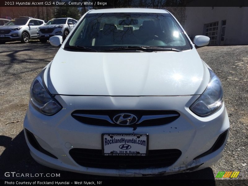 Century White / Beige 2013 Hyundai Accent GLS 4 Door