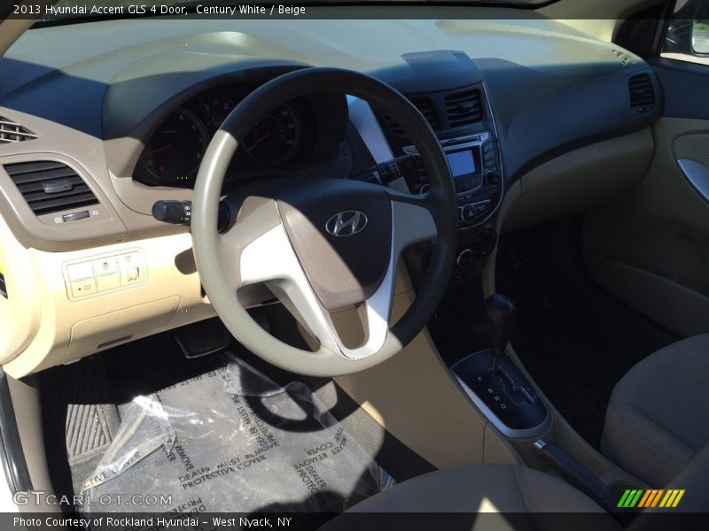 Century White / Beige 2013 Hyundai Accent GLS 4 Door