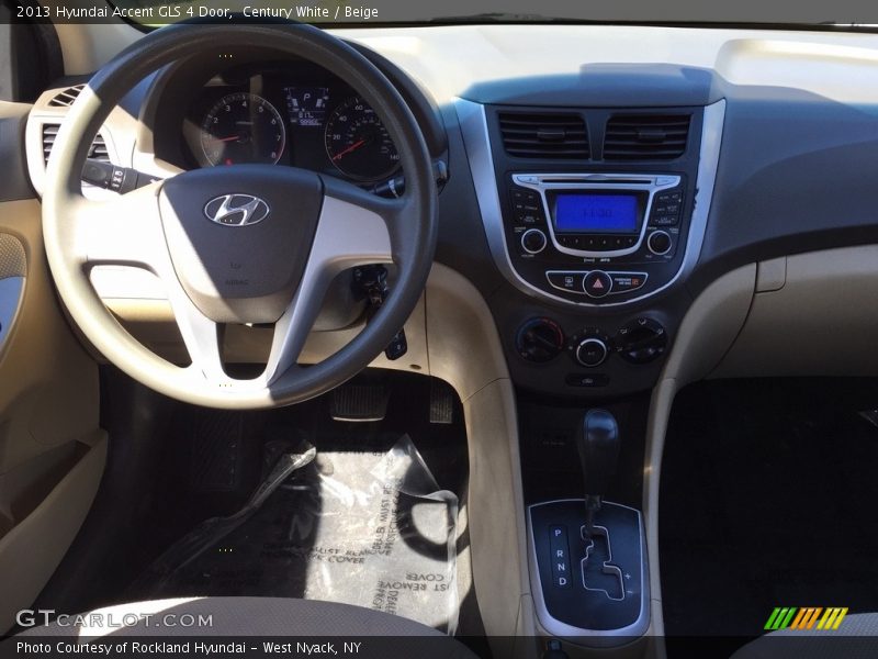 Century White / Beige 2013 Hyundai Accent GLS 4 Door