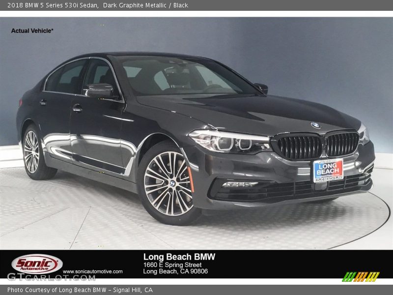 Dark Graphite Metallic / Black 2018 BMW 5 Series 530i Sedan