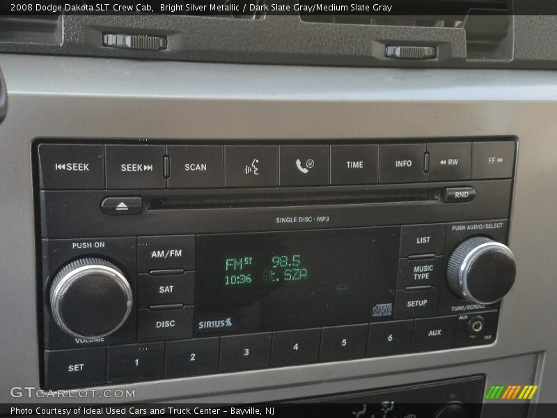 Bright Silver Metallic / Dark Slate Gray/Medium Slate Gray 2008 Dodge Dakota SLT Crew Cab