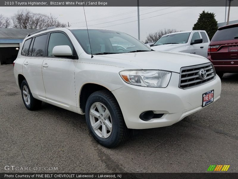 Blizzard White Pearl / Sand Beige 2010 Toyota Highlander