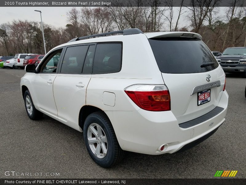 Blizzard White Pearl / Sand Beige 2010 Toyota Highlander