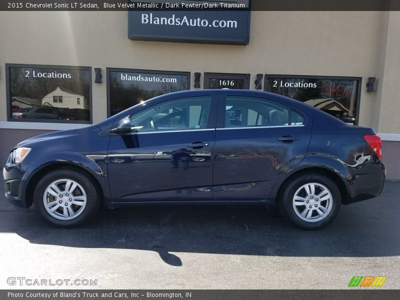 Blue Velvet Metallic / Dark Pewter/Dark Titanium 2015 Chevrolet Sonic LT Sedan