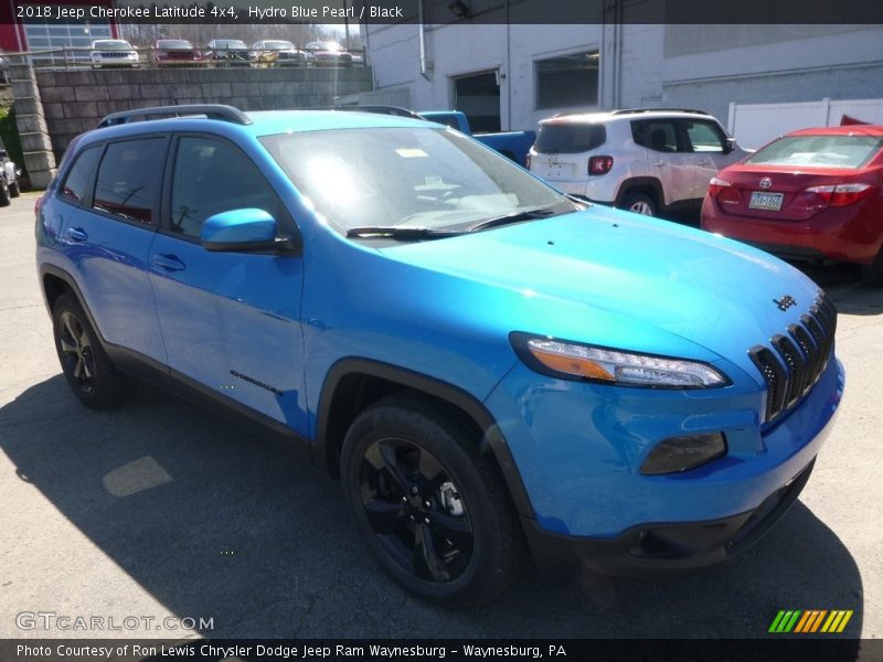 Hydro Blue Pearl / Black 2018 Jeep Cherokee Latitude 4x4
