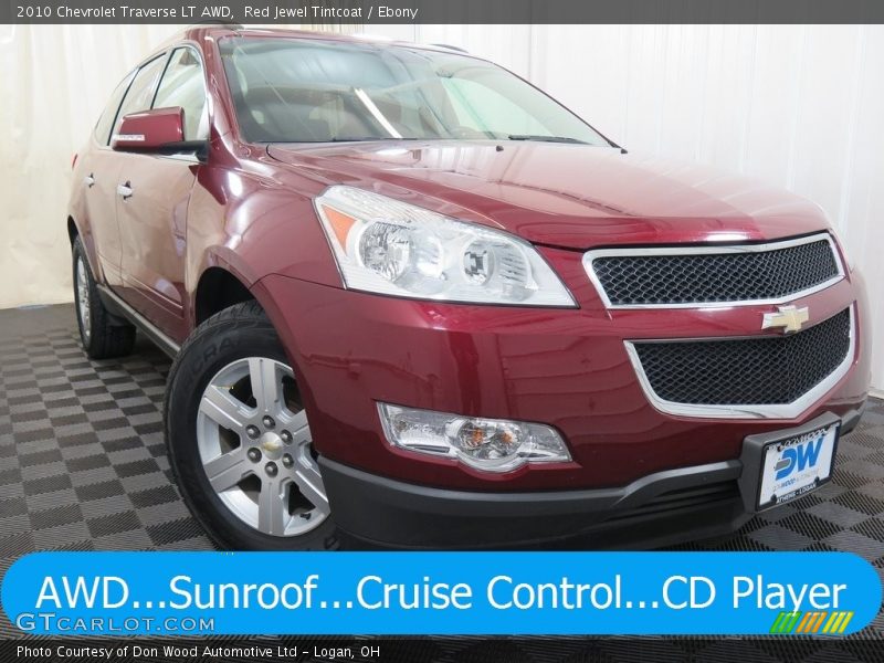Red Jewel Tintcoat / Ebony 2010 Chevrolet Traverse LT AWD