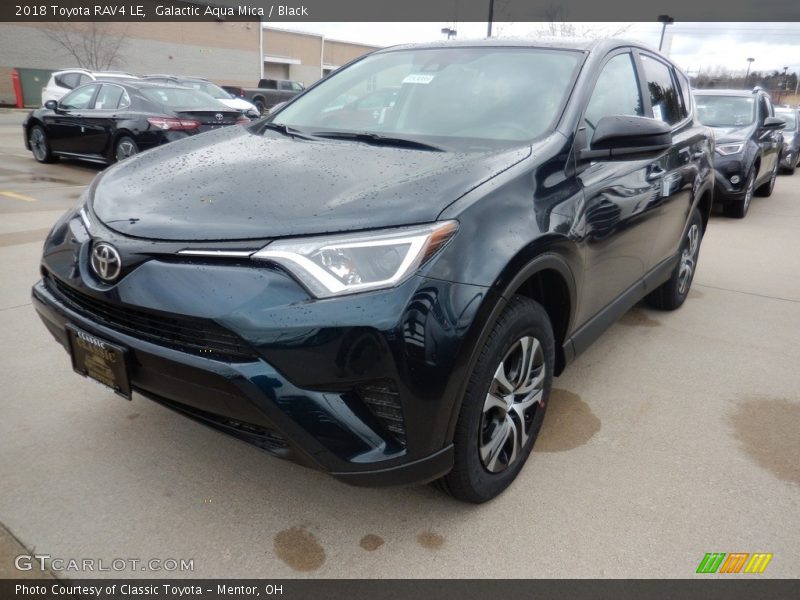 Galactic Aqua Mica / Black 2018 Toyota RAV4 LE