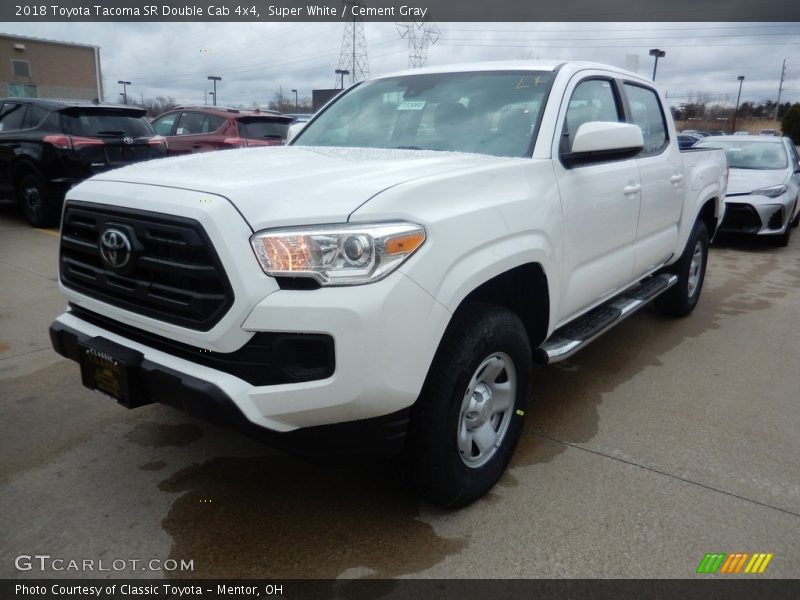 Super White / Cement Gray 2018 Toyota Tacoma SR Double Cab 4x4