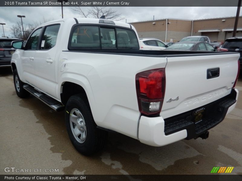 Super White / Cement Gray 2018 Toyota Tacoma SR Double Cab 4x4