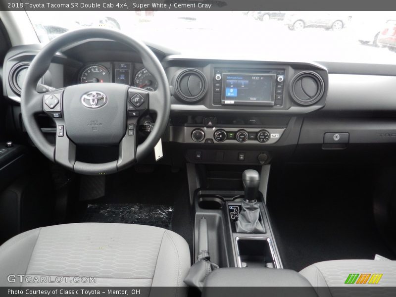 Super White / Cement Gray 2018 Toyota Tacoma SR Double Cab 4x4