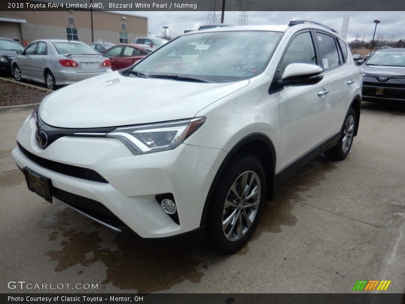 Blizzard White Pearl / Nutmeg 2018 Toyota RAV4 Limited AWD