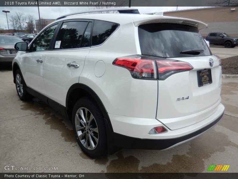 Blizzard White Pearl / Nutmeg 2018 Toyota RAV4 Limited AWD