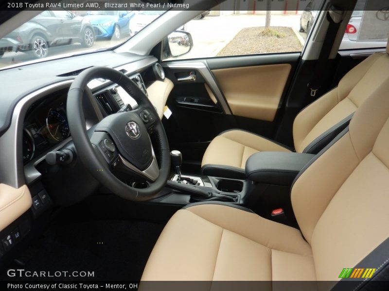 Blizzard White Pearl / Nutmeg 2018 Toyota RAV4 Limited AWD
