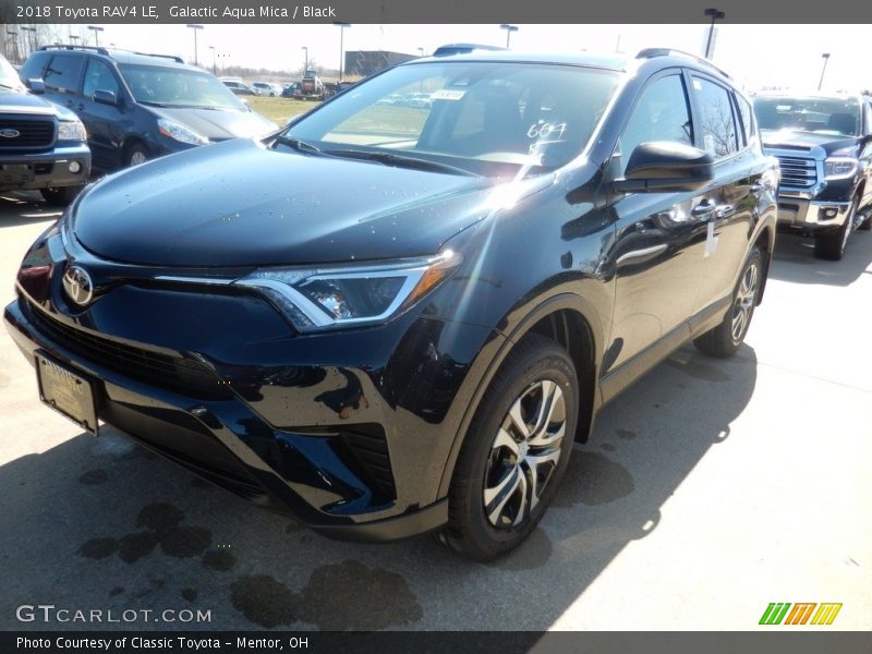 Galactic Aqua Mica / Black 2018 Toyota RAV4 LE