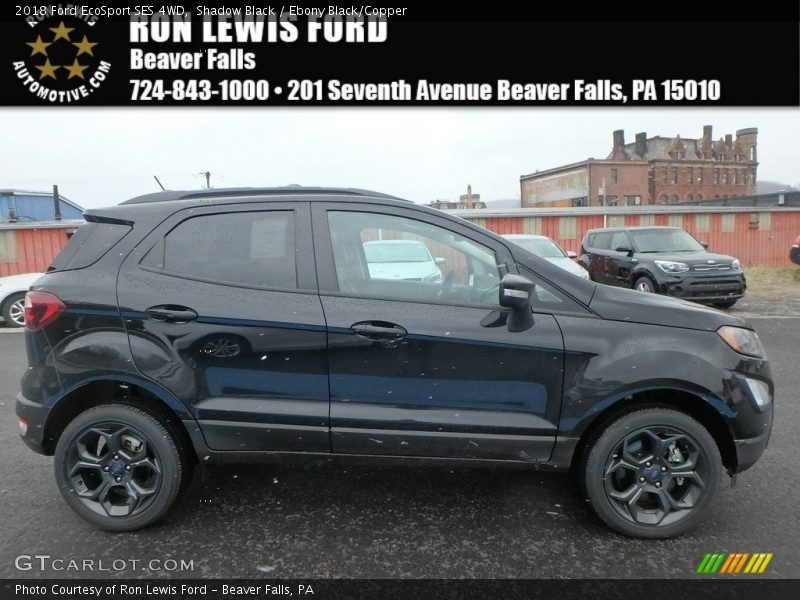 Shadow Black / Ebony Black/Copper 2018 Ford EcoSport SES 4WD
