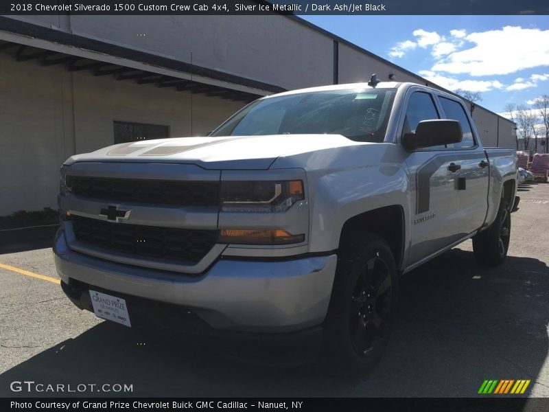 Silver Ice Metallic / Dark Ash/Jet Black 2018 Chevrolet Silverado 1500 Custom Crew Cab 4x4