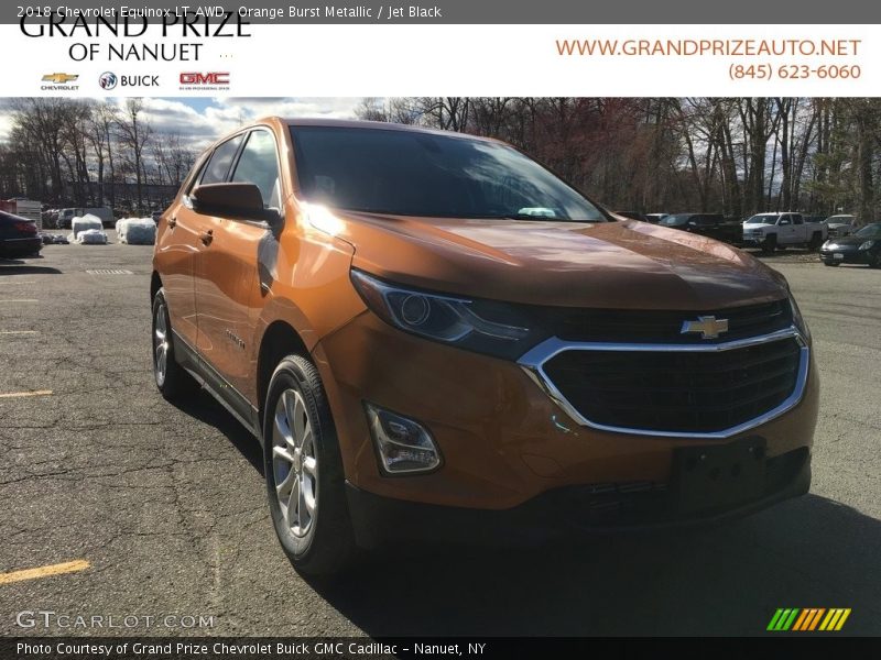 Orange Burst Metallic / Jet Black 2018 Chevrolet Equinox LT AWD