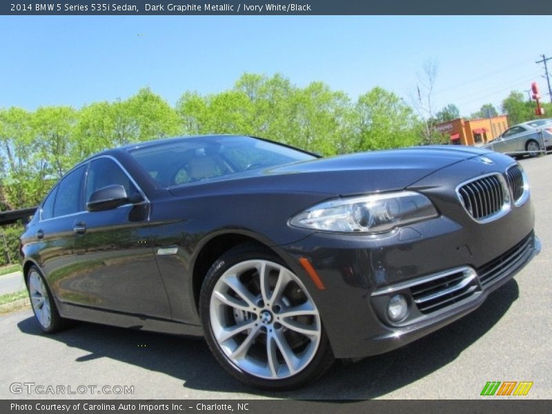 Dark Graphite Metallic / Ivory White/Black 2014 BMW 5 Series 535i Sedan