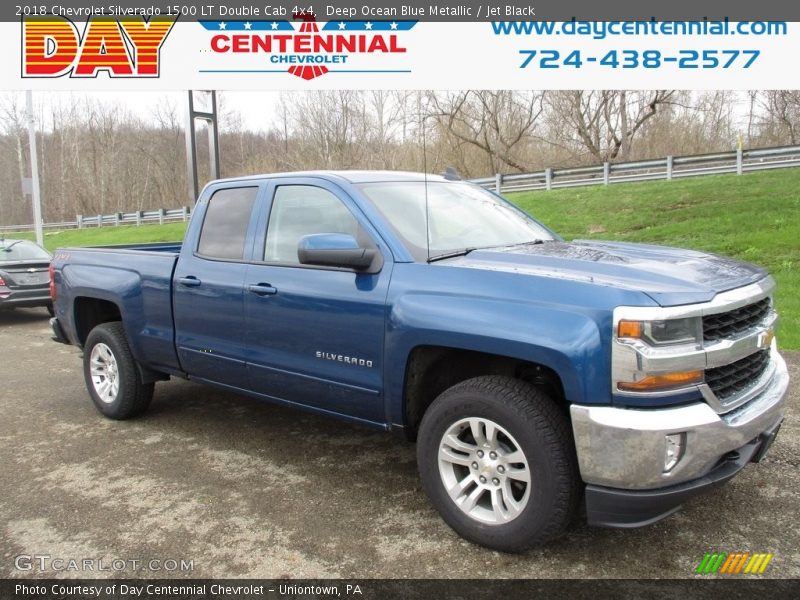 Deep Ocean Blue Metallic / Jet Black 2018 Chevrolet Silverado 1500 LT Double Cab 4x4